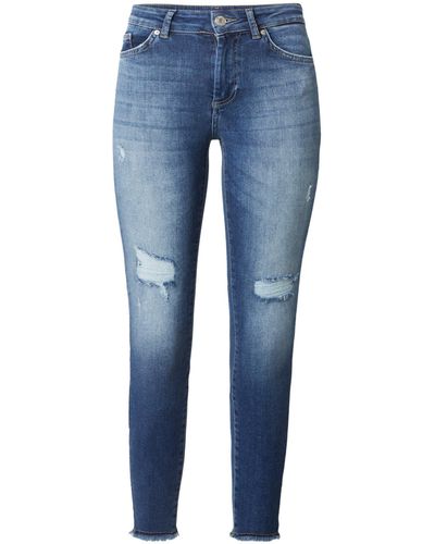 ONLY 7/8-Jeans BLUSH (1-tlg) Fransen - Blau