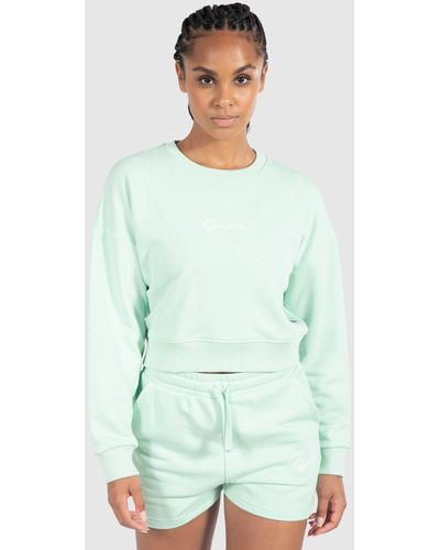 Smilodox Sweatshirt Elyssa Oversize, 100% Baumwolle - Grün