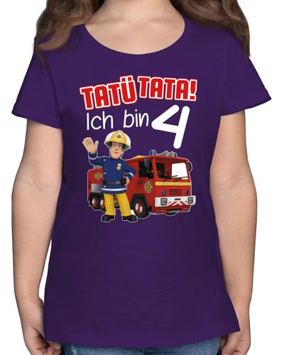 Shirtracer T-Shirt Tatü Tata! Ich bin 4 - Lila