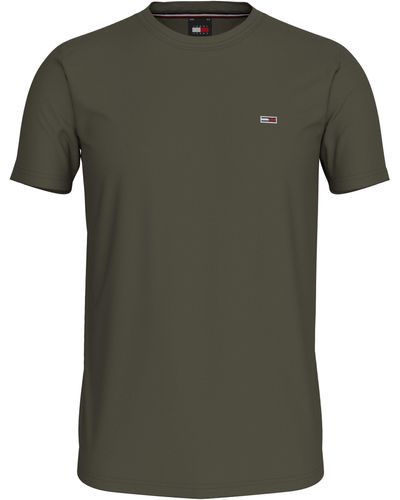 Tommy Hilfiger T-Shirt TJM ESSENTIAL SOLID TEE Regular Fit mit Rundhalsausschnitt und dezenter Logo-Flag - Grün