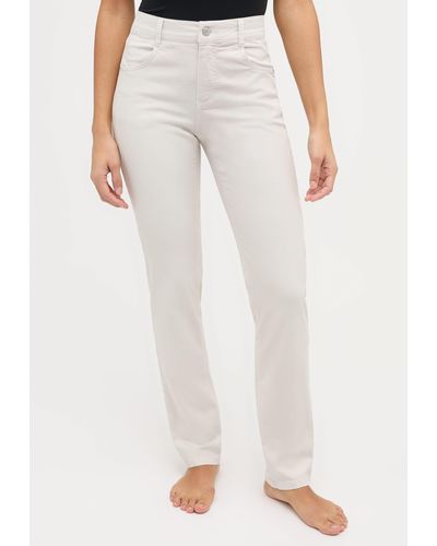 ANGELS Straight- Jeans Cici Detail mit Coloured Denim - Weiß