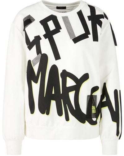 Marc Cain T- Sweat-Shirt, white and black - Weiß