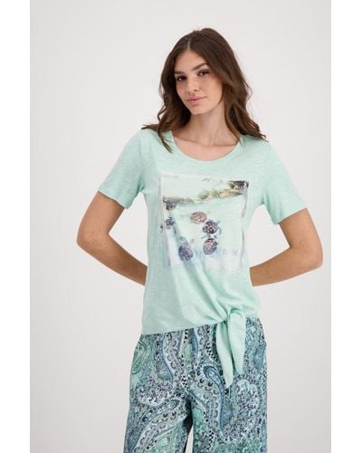 Monari Fotoprint T Shirt zum Knoten - Grün