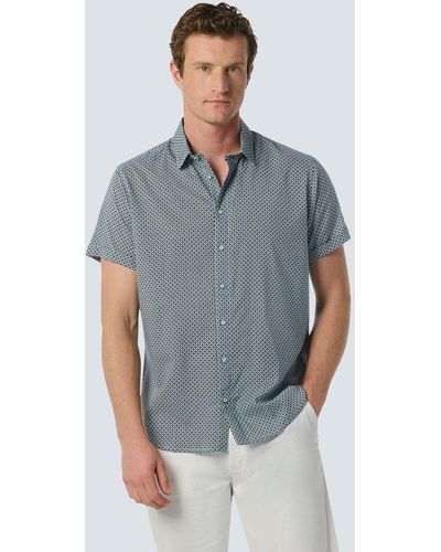 No Excess Kurzarmhemd Shirt Short Sleeve Allover Printed - Blau