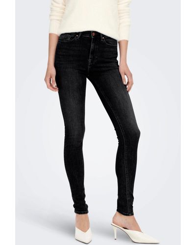 ONLY Skinny-fit-Jeans ONLPAOLA HW SK DNM TAI - Schwarz