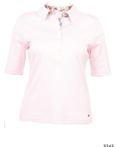 efixelle T-Shirt Polo mit Webkragen rosa - Pink