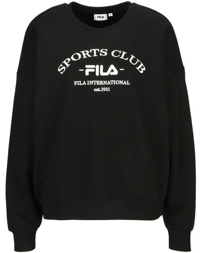Fila Sweater Borod Loose Fit Crew Sweat mit aufgesticktem Markenlogo - Schwarz