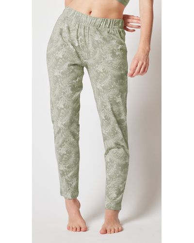SKINY Pyjamahose Schlafanzug Hose (1-tlg) lockerer Schnitt - Grün