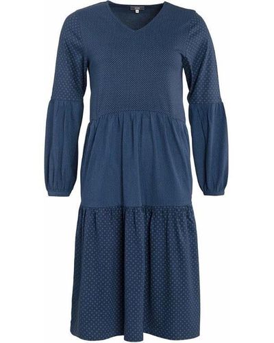 Living Crafts Jerseykleid Bio--Kleid 'Philippa' mit V-Aus - Blau