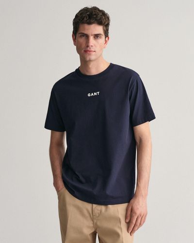 GANT T-Shirt CONTRAST SMALL LOGO TSHIRT - Blau