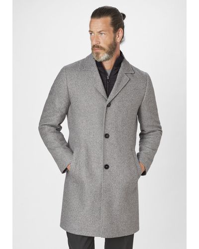 S4 Jackets Wollmantel EDISON Hochwertiger Mantel Made in Europe - Grau