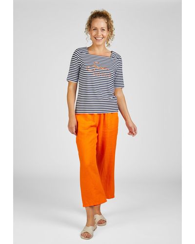 Rabe - Kurzarmshirt - Maritimes T-Shirt mit Wording - Sunset Bay - Orange
