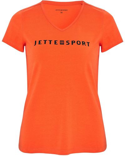 Jette Sport Print-Shirt mit Logo-Schriftzug - Orange