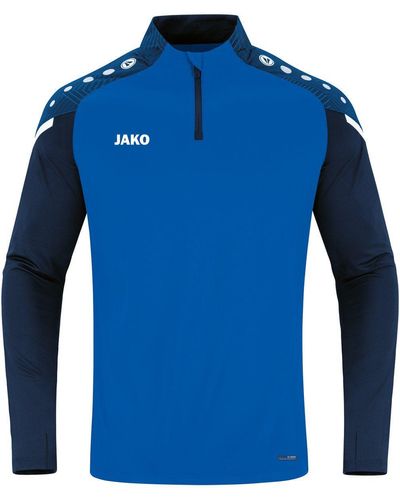 JAKÒ Langarmshirt Ziptop Performance royal/marine - Blau