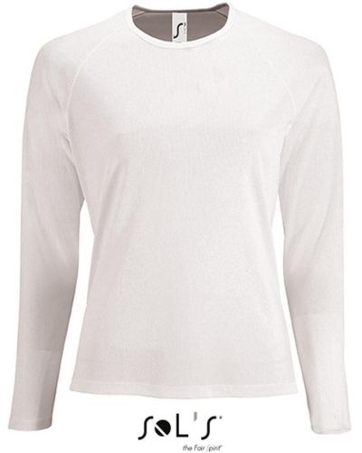 Sol's Langarmshirt Long-Sleeve Sports T-Shirt Sporty - Weiß