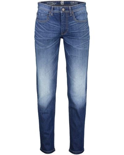 Lerros Slim-fit-Jeans leichte Abriebeffekte - Blau
