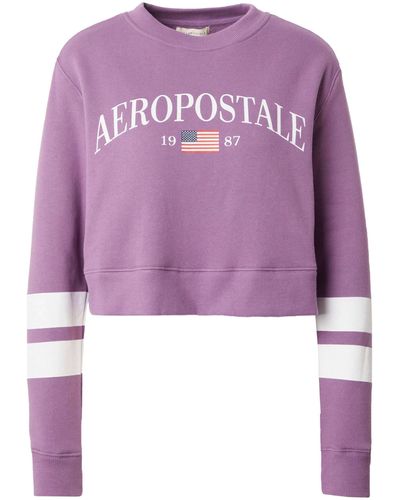 Aéropostale Sweatshirt USA (1-tlg) Plain/ohne Details - Lila