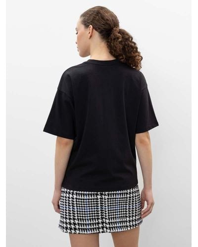 Herrlicher Shirt Stinella Jersey Carbon Brushed "" Print, 100% Baumwolle - Schwarz