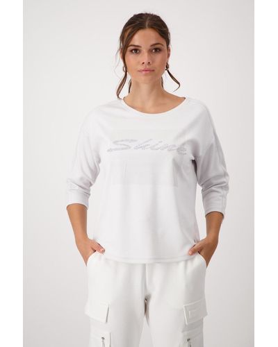 Monari Kurzarmhemd Sweatshirt - Weiß