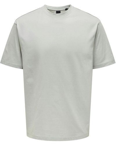 Only & Sons T-Shirt Fred Kurzarmshirt Relaxed Fit (1-tlg) - Grau