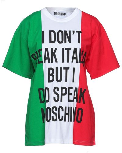 Moschino -, COUTURE ! Oversize -Shirt. Print , DON ́T ITALIAN BUT I DO SPEAK - Rot