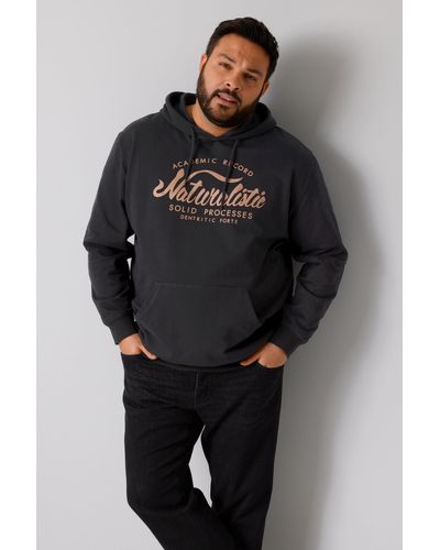 Men Plus Sweatshirt Kapuzensweatshirt Spezialschnitt - Schwarz
