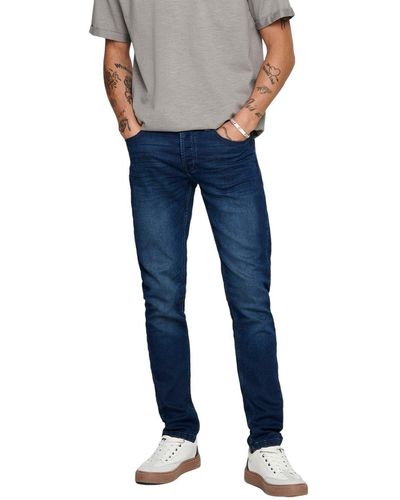 Only & Sons Slim-fit-Jeans ONSLOOM JOG DK BLUE PK 0431 mit Stretch - Blau