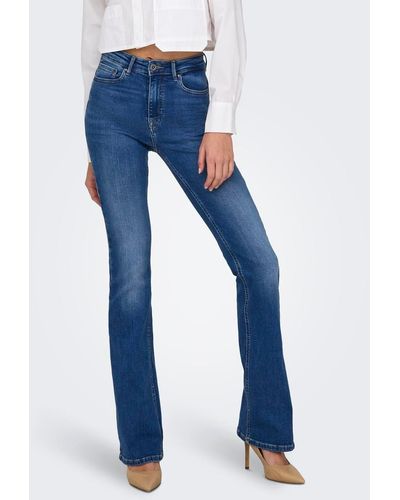 ONLY High-waist-Jeans ONLPAOLA HW FLARE AZG852 - Blau