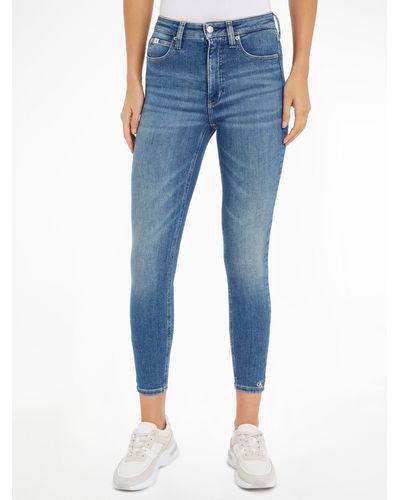 Calvin Klein Calvin Klein -fit-Jeans HIGH RISE SUPER SKINNY ANKLE im 5-Pocket-Style - Blau