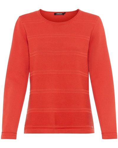 Olsen Kapuzenpullover Pullover Long Sleeves - Rot