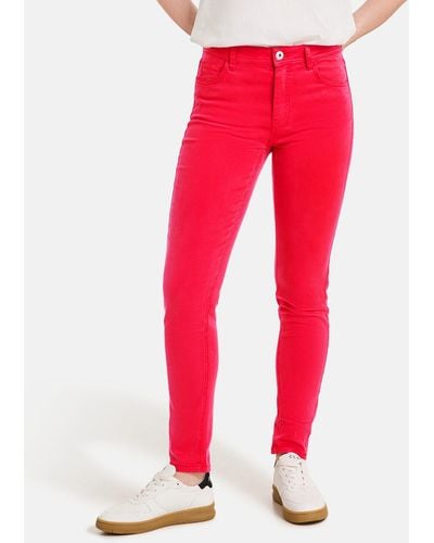 Taifun Stoffhose Skinny Jeans im 5-Pocket-Stil - Rot