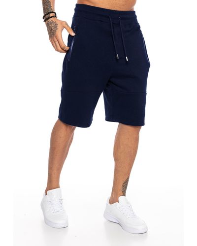 Redbridge Sweatshorts Red Bridge Kurze Hose Sport-Shorts Taschen mit Reißverschluss - Blau