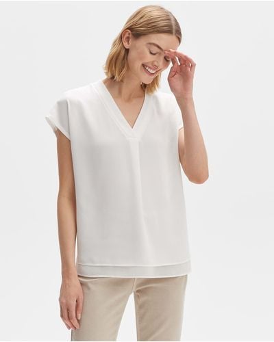 Opus Shirtbluse Feliso gerader Schnitt - Weiß