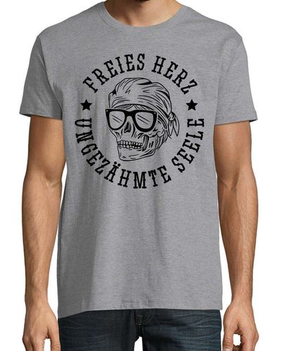 Youth Designz Print- Freies Herz T-Shirt mit lustigen Spruch - Grau