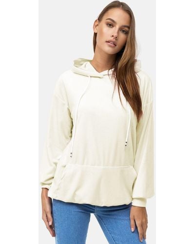enflame Langer Kapuzen Pullover Oversized Hoodie Kleid Velours Sweatshirt (1-tlg) 3873 in Creme - Weiß