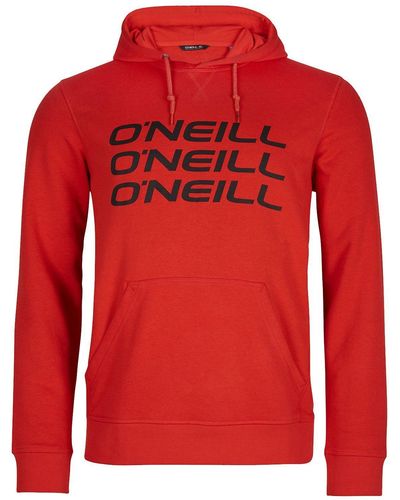 O'neill Sportswear Kapuzensweatshirt Tripple Stack Hoodie mit dreifachem Markenprint auf der Brust - Rot