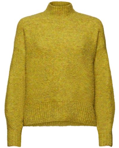 Edc By Esprit Stehkragenpullover Sweaters - Gelb