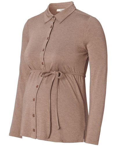 Esprit Maternity Umstandsbluse Bluse aus Jersey mit Stillfunktion - Braun