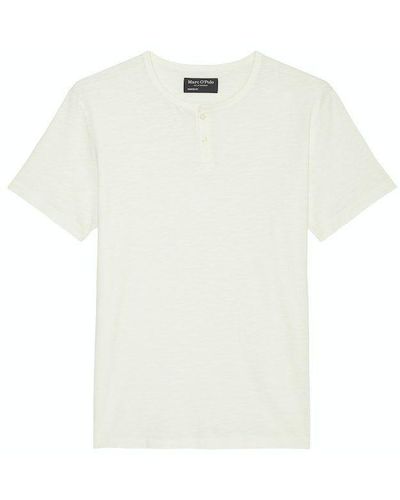 Marc O' Polo ' - Marc O ́Polo Men / He.T-Shirt / Henley, short sleeve, straight hem - Weiß