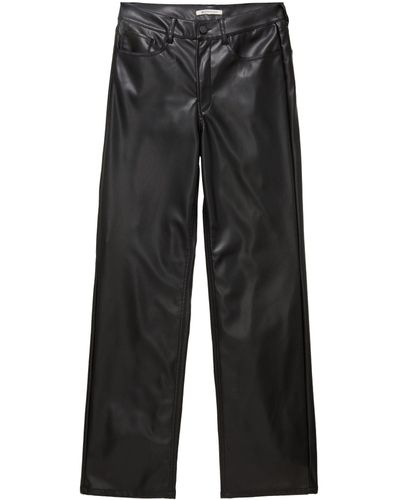 Tom Tailor Bermudas fake leather straight leg pant - Schwarz