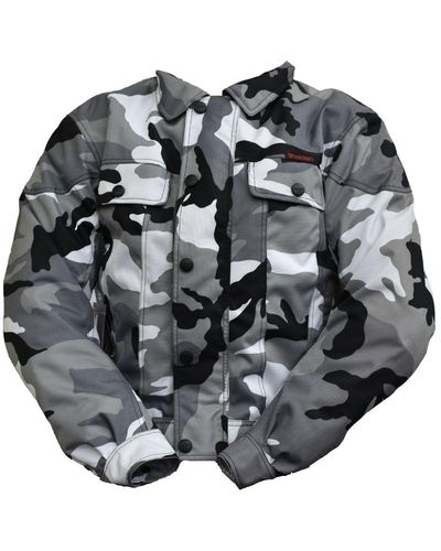 Modeka Motorradjacke Detroit Jacke schwarz / camouflage - Grau