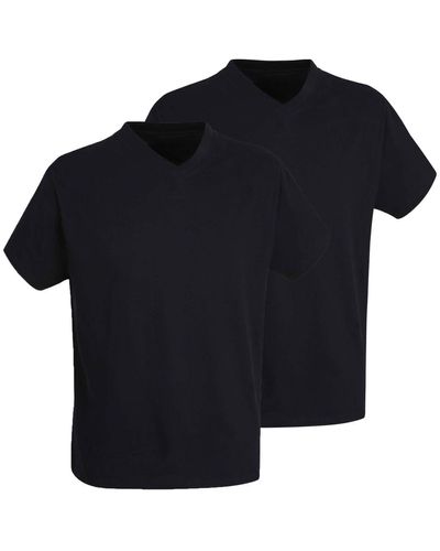 Götzburg Shirt (2-tlg) mit V-Ausschnitt, Premium-Qualität im 2er Pack - Blau