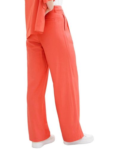 Tom Tailor Stoffhose pleated wide leg pants, Plain Red - Rot