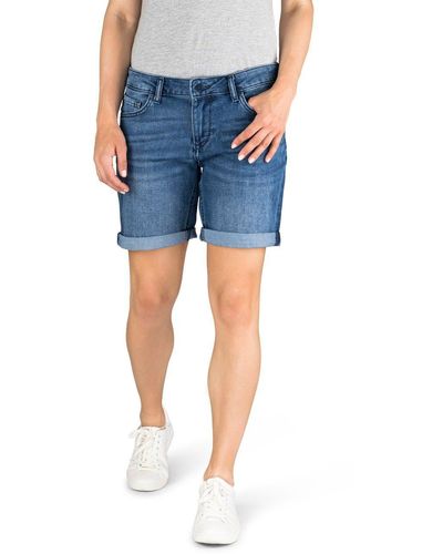 Mustang Jeansshorts Shorts Bermuda Regular Fit Basic Hotpants mit Stretch - Blau