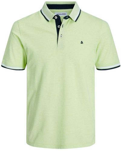Jack & Jones Poloshirt Polo Shirt JJEPAULOS Sommer Hemd Kragen Pique Cotton - Grün