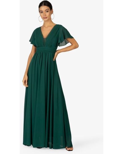 Kraimod Abendkleid aus hochwertigem Material mit V-Ausschnitt - Grün