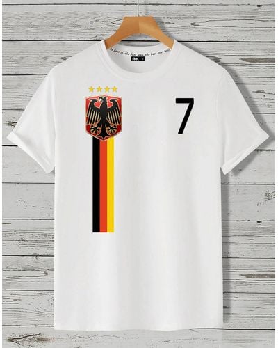 Rmk T- Shirt Trikot Fan Fußball Deutschland Germany EM WM aus gekämmter Baumwolle - Grau