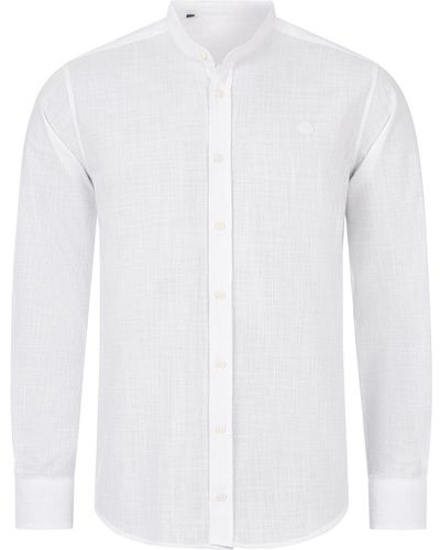 Indumentum Leinenhemd Hemd Leinen-Optik H-321 - Weiß