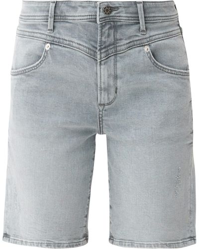 S.oliver Jeansshorts Jeans-Bermuda Betsy / Fit / Mid Rise / Slim Leg Waschung - Grau