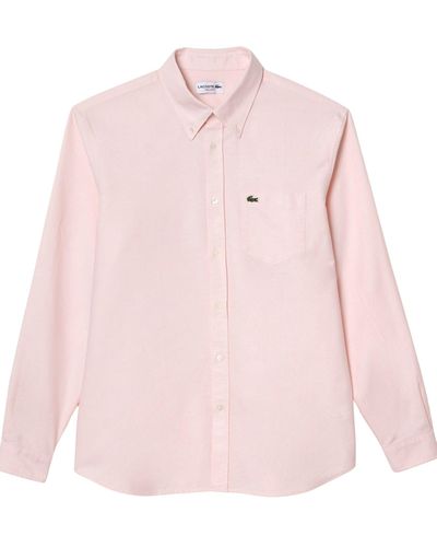 Lacoste Hemd Langarmhemd (1-tlg) - Pink